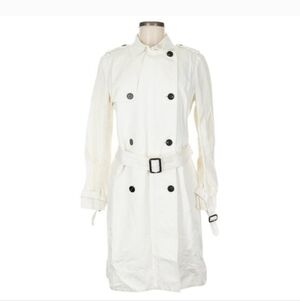JOSEPH White Double Breasted Trench Coat. Size 8